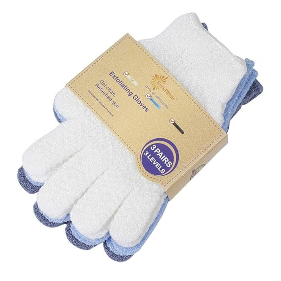 Evridwear Exfoliating Glove for Shower Men and Women, Dual Texture Bath Body Scrub Gloves Dead Sk... | Amazon (US)