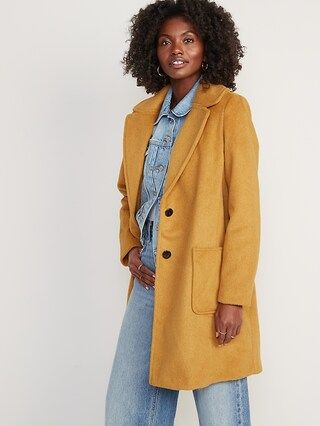 Oversized Soft-Brushed Overcoat for Women | Old Navy (US)