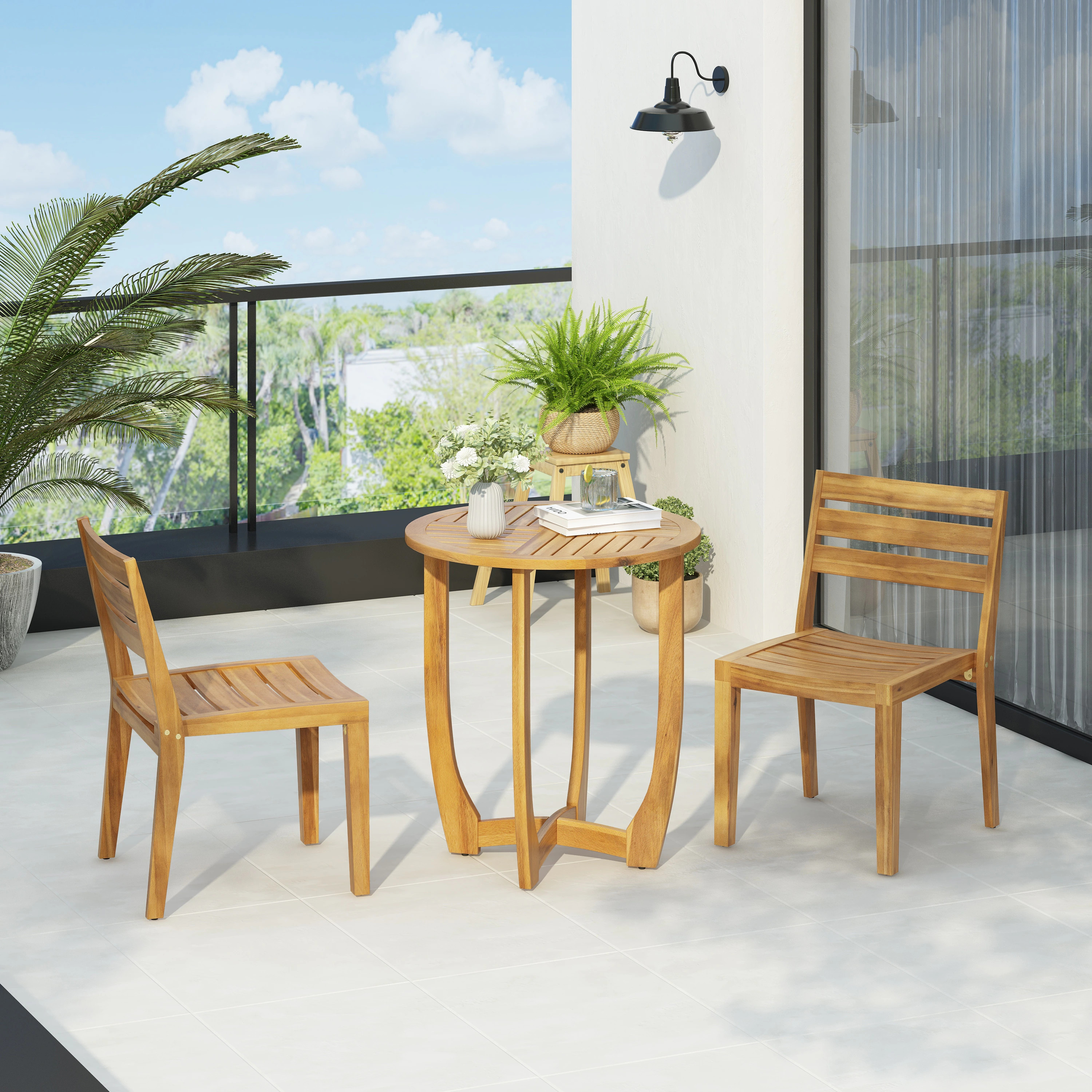 Christopher Knight Home - Noah 3-Piece Outdoor Dining Set with Rustic Acacia Wood for Timeless El... | Overstock