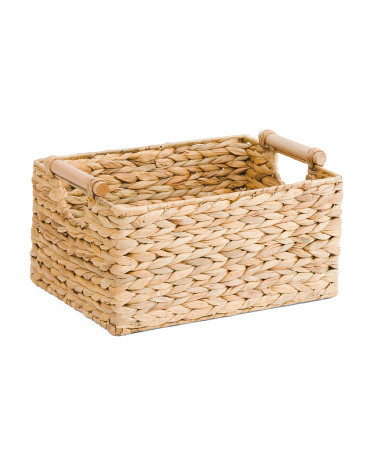 Water Hyacinth Basket With Handles | TJ Maxx