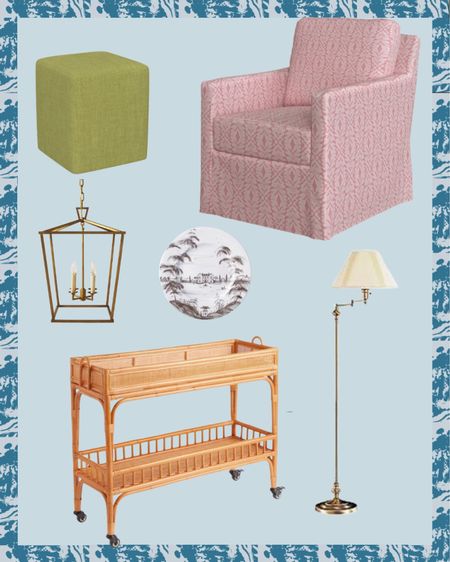 A few homes saves from over the weekend. I love this pattern on the swivel chair, it would make such a great addition to a living room or nursery. This bar cart is the perfect dupe of the Serena and Lily one! The light fixture is also a timeless piece that is currently on sale at Serena and Lily ✨

Living room lighting
Swivel chair
Drool
China
Lantern lighting 


#LTKhome