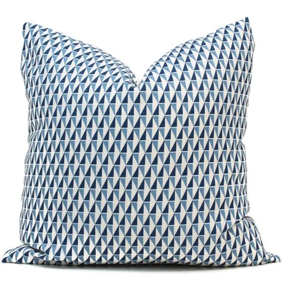 Frank Lloyd Wright Blue Geomtric Pillow Cover 20x20 Pillow, Schumacher pillow cover Design 107 | Etsy (US)