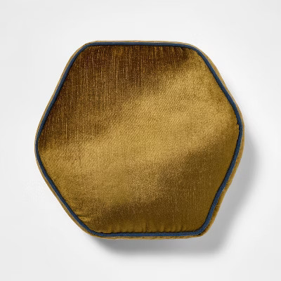 Olive Textured velvet hexagon Pillow 16" - Threshold designed with Studio McGee | Target