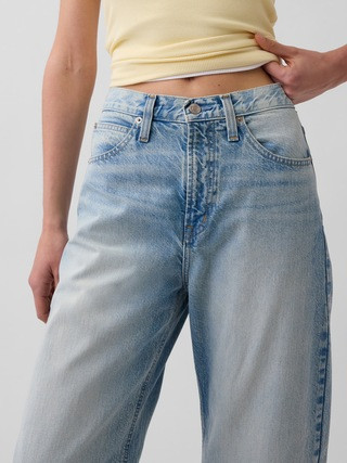 High Rise Crop Barrel Jeans | Gap (US)