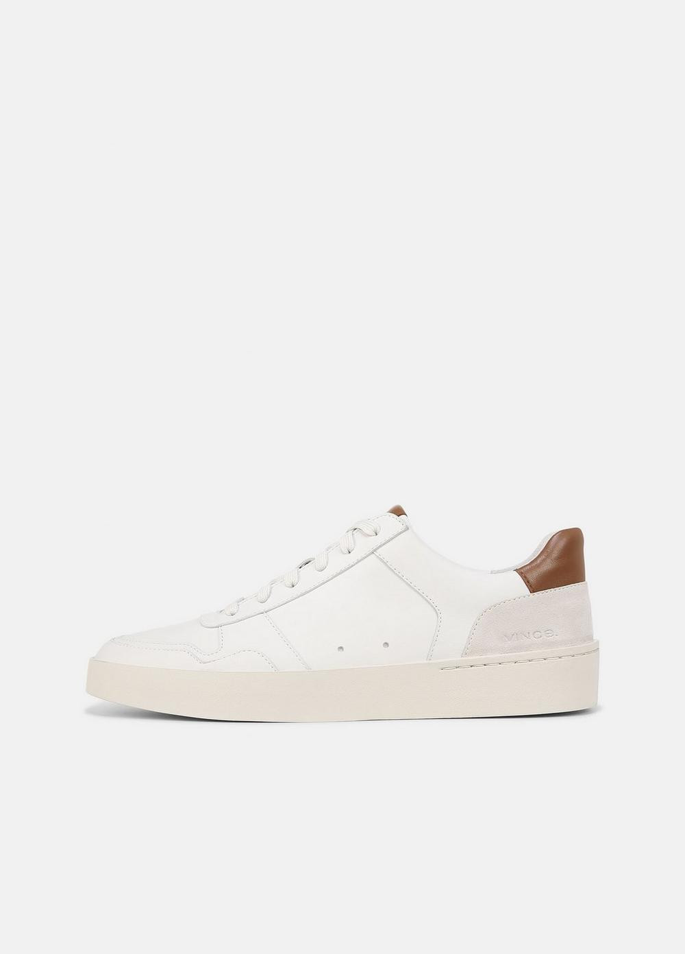 Men's Peyton Leather Lace-Up Sneaker, Chalk White, Size 7 Vince | Vince LLC