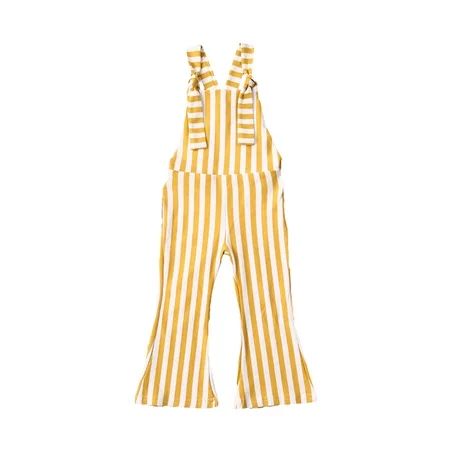 Infants Girl Romper Baby Overall Summer Sleeveless Striped Wide-Leg Backless Jumpsuit | Walmart (US)