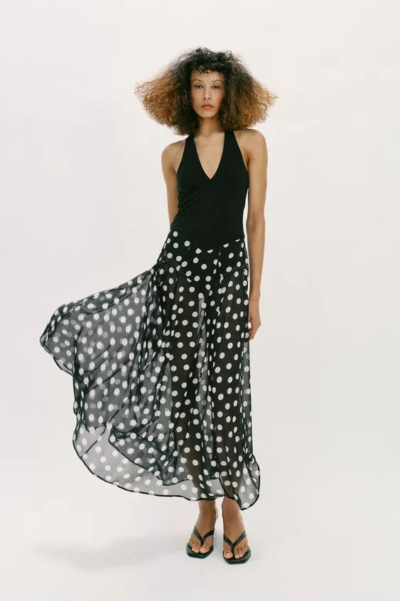 HALTER NECK DRESS WITH DOTS | Zara UK