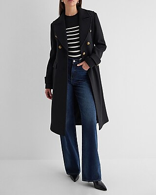 Faux Wool Novelty Button Fitted Coat | Express