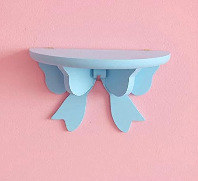 PEXIZUAN Kawaii Wood Floating Shelf - Kawaii Wall Decor - Pink Room Decor (Blue) | Amazon (US)