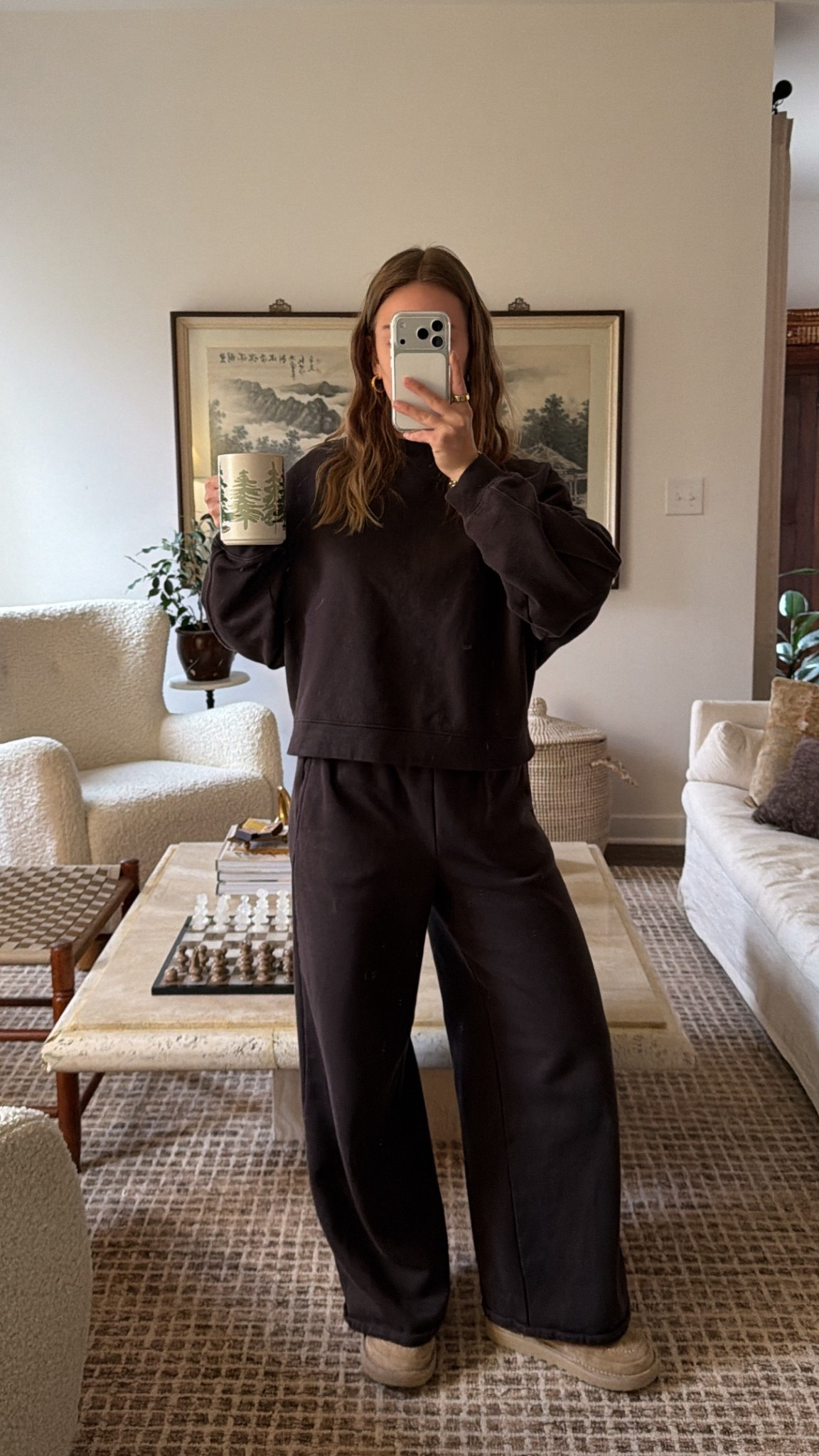 11/26/25 Coziest morning in my most worn brown GAP lounge set — truly my #1 favorite right now. It’s soft, comfy, oversized in all the right ways, and officially made it onto my gift guides this year 🤎✨ Wearing XS in the pants and M in the sweatshirt. 

#LTKmorningroutine #LTKCyberWeek #LTKootd