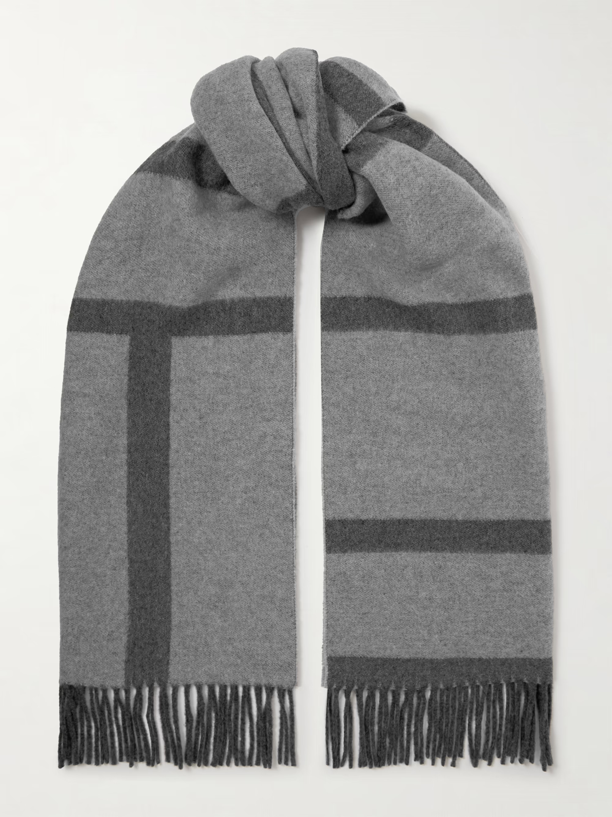 Fringed mélange jacquard-knit wool scarf | NET-A-PORTER (UK & EU)
