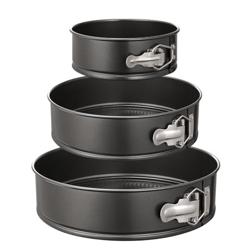 Hiware Springform Pan Set of 3 Non-stick Cheesecake Pan, Leakproof Round Cake Pan Set Includes 3 Pieces 6" 8" 10" Springform Pans | Amazon (US)