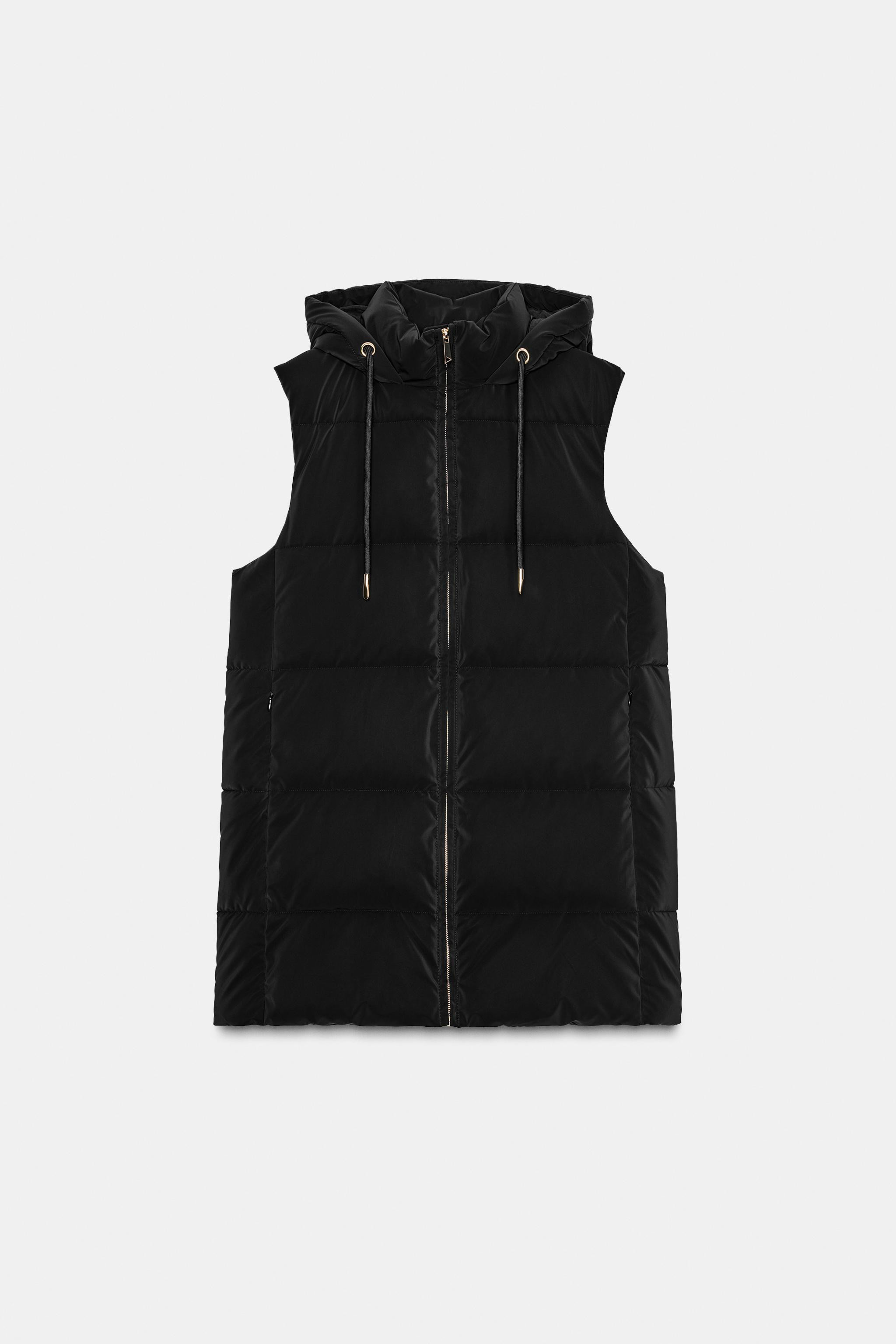 LONG PADDED HOODED VEST | Zara US