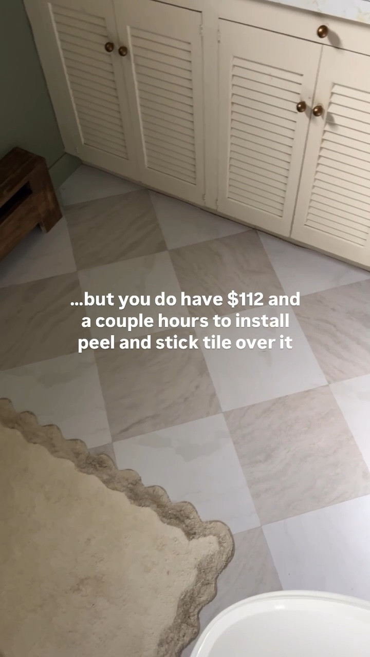 So so impressed with these peel and stick tiles! I spent $112 and a few hours applying them. At 6 months pregnant I’m not going to like - my back hurt when I was done! But they look incredible for the price! These are going to hold us over until we have the time and budget to fully renovate this bathroom! 

#LTKHome