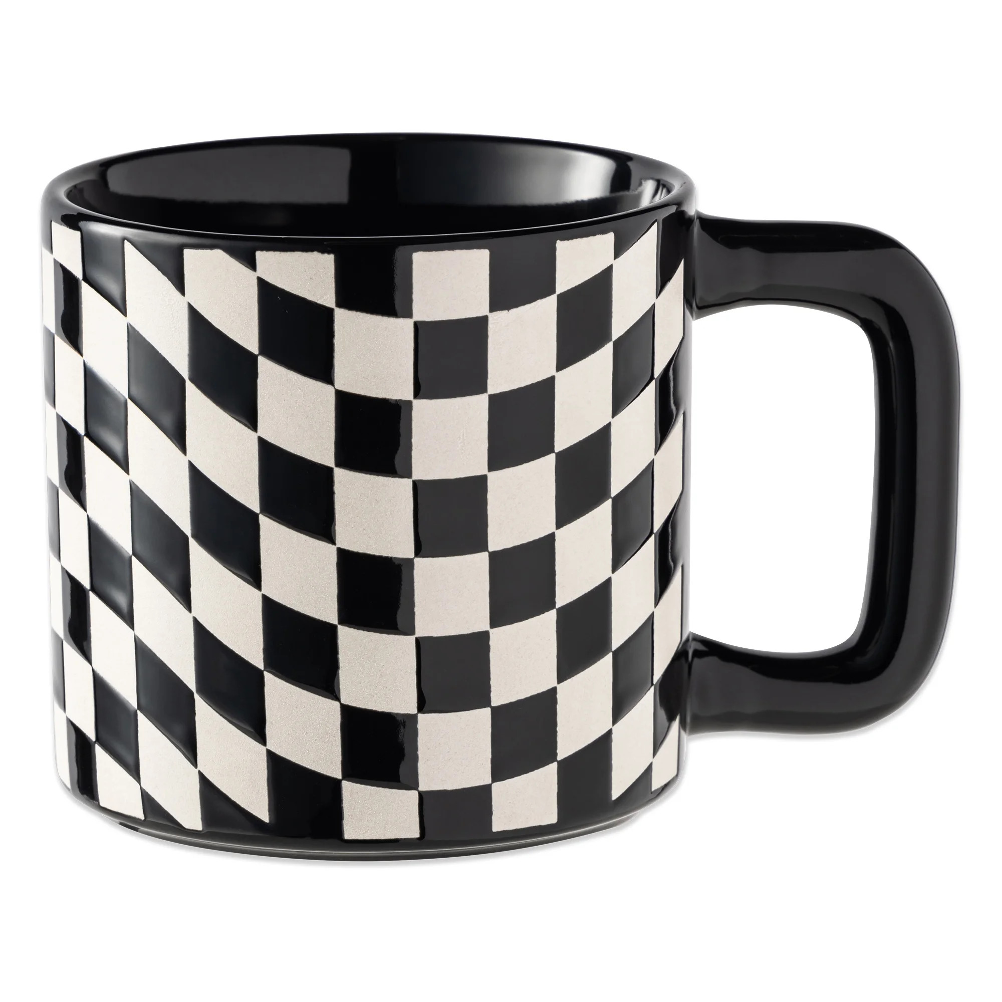 Mainstays Checkered 16oz Coffee Mug, Black | Walmart (US)