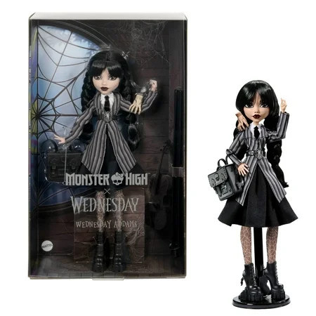 Monster High Wednesday Collectible Doll, Wednesday Addams in Nevermore Academy Uniform with Thing | Walmart (US)