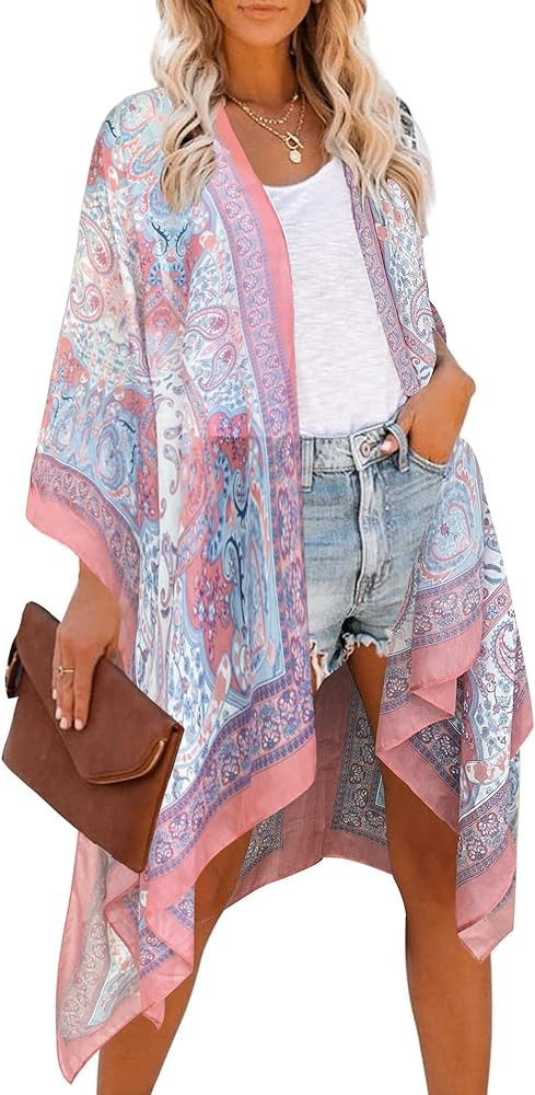 Moss Rose Women Summer Bikini Kimono Bathing Suit Cover Ups for Swimwear | Amazon (US)