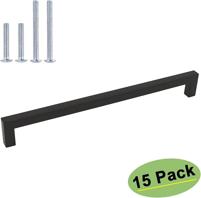 goldenwarm Cabinet Handles Black Drawer Pulls - HDJ12BK Cabinet Hardware Stainless Steel Kitchen ... | Amazon (US)