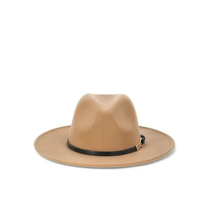 Time and Tru Women's Fedora W/ Buckle Trim, One Size, Cognac, Polyester | Walmart (US)