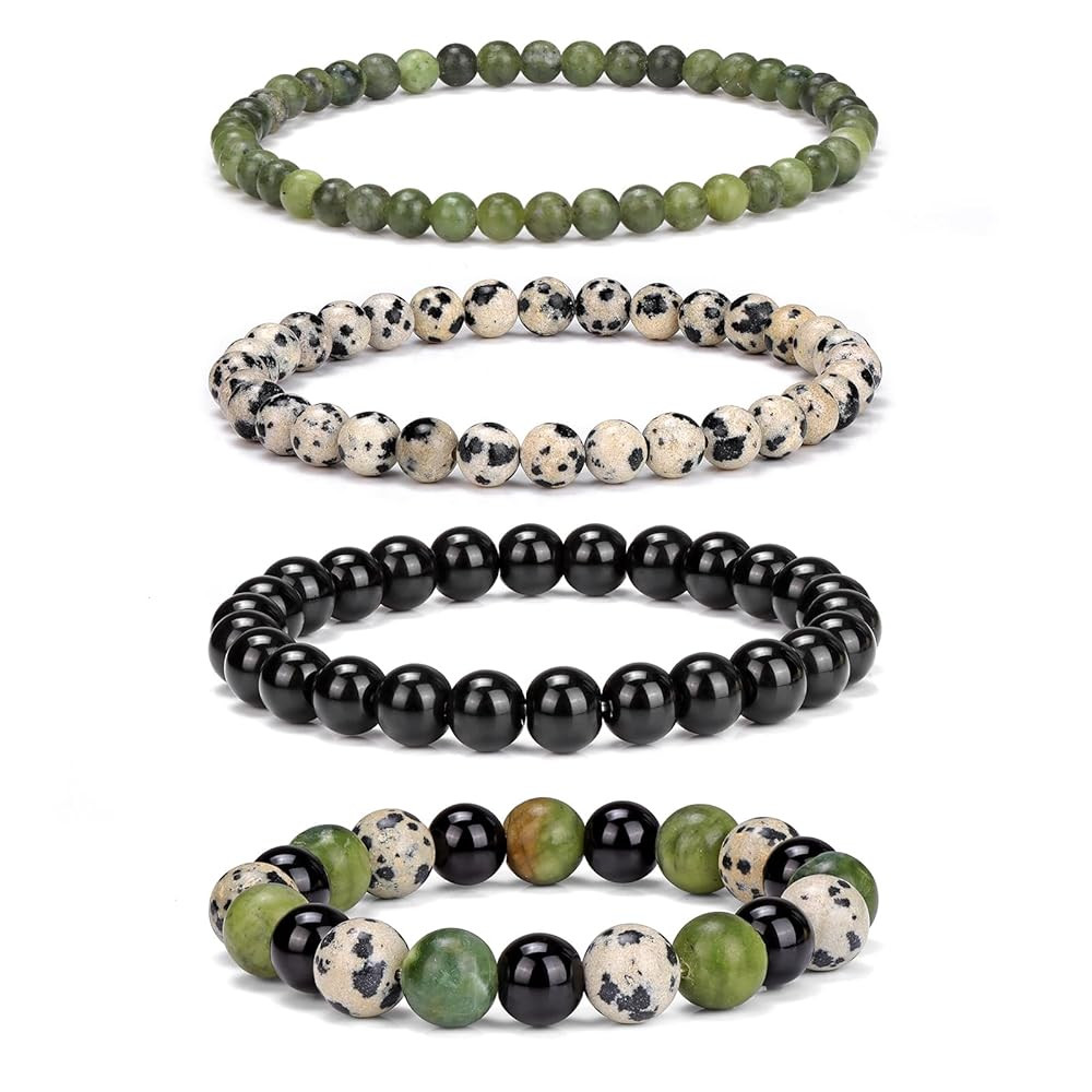 4pcs Beaded Bracelets for Women,Natural Healing Crystal Gemstones Bracelet,Anxiety Stress Relief ... | Amazon (US)