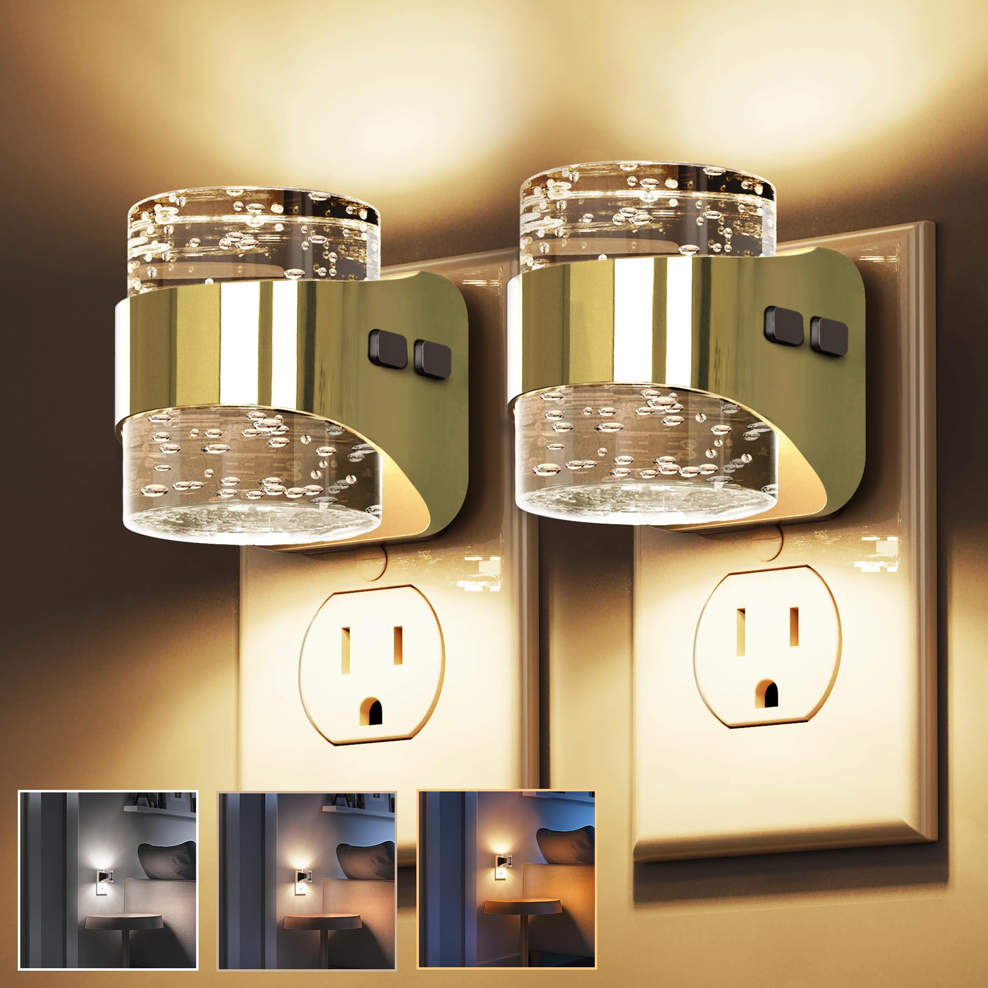 L LOHAS LED 2 Pack 3CCT Night Lights Plug into Wall, 3000K/4000k/5000K Adjustable Color Temperatu... | Amazon (US)