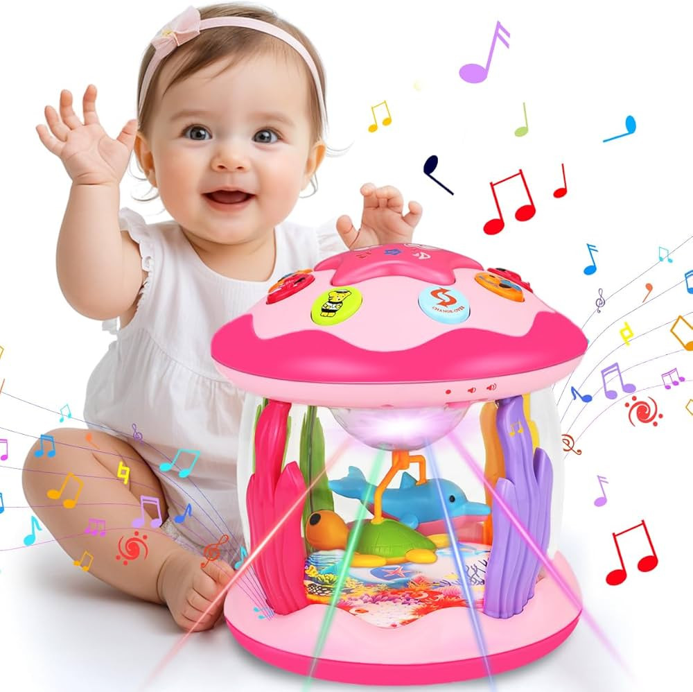 Baby Girl Toys 6-12 Months: Babies Ocean Rotating Light Up Musical Toys 12-18 Months Crawling Lea... | Amazon (US)