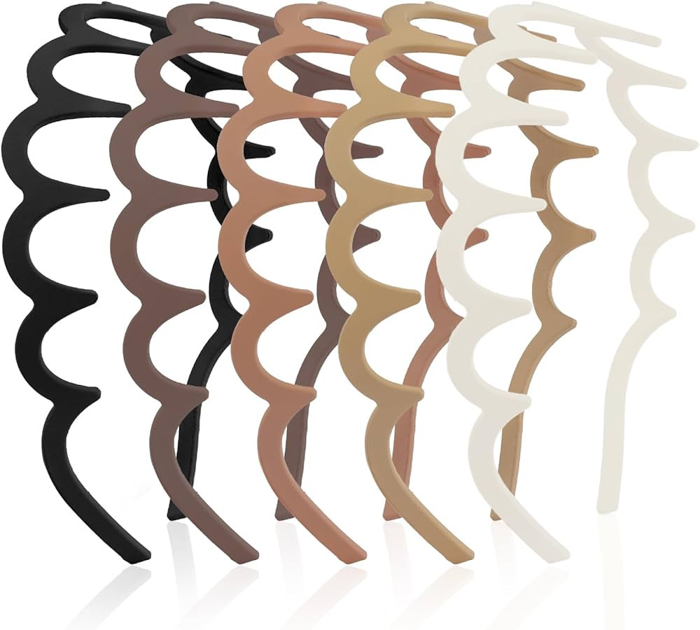 Aprince Zigzag Headbands 5pcs, Neutral Matte Plastic Headbands with Teeth, Non-slip Wavy Hairband... | Amazon (US)