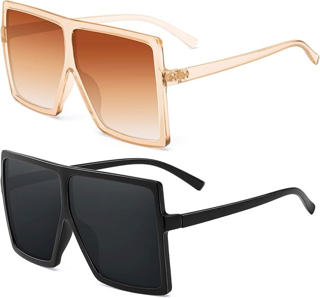 Square Oversized Sunglasses For Women - FEIDU Trendy Fashion Sunglasses For Women Men Celebrity/F... | Amazon (US)