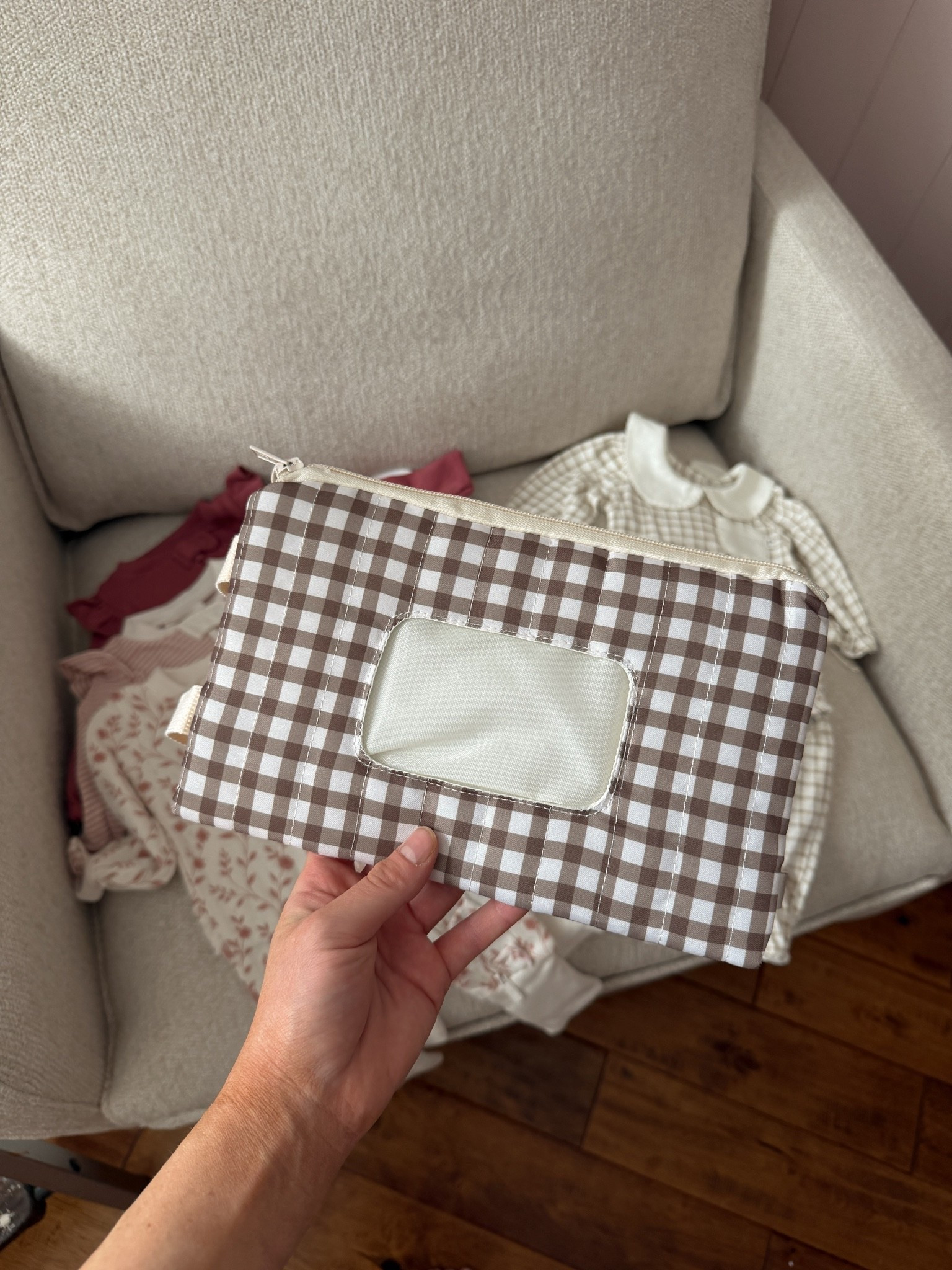 This gingham wipe dispenser is sooo cute I can't wait to have this in my diaper bag!

#LTKBaby