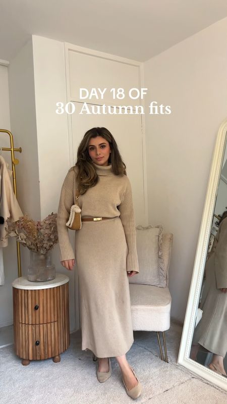 30 days of autumn outfits, day 18  🍂. Fall styling video, 30 days of autumn outfits, 30 days of outfits challenge, 30 days of fall fits 

fall outfits, fall trends, autumn fashion, autumn outfit inspo, what to wear, pinterest outfit inspo, fall fashion, fall outfits, fall, cozy season, 30 days of autumn, styling video, modest fashion

Turtleneck long sleeve jumper, maxi knit skirt, pumps, sherpa wool shoulder bag, belt, 
fall outfits, fall trends, autumn fashion, autumn outfit inspo, what to wear, pinterest outfit inspo, fall fashion, fall outfits, fall, cozy season, modest fashion, Hobbs London, co-ord set, beige knit turtle neck, beige knit maxi skirt, modest fashion knit coord 

#LTKU #LTKSeasonal #LTKVideo
