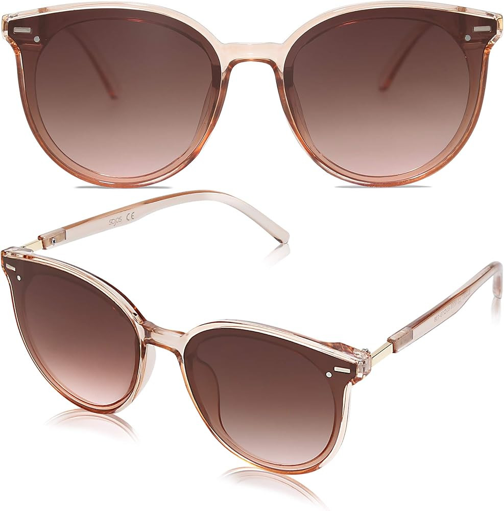 Classic Round Retro Plastic Frame Vintage Large Sunglasses BLOSSOM SJ2067 | Amazon (US)