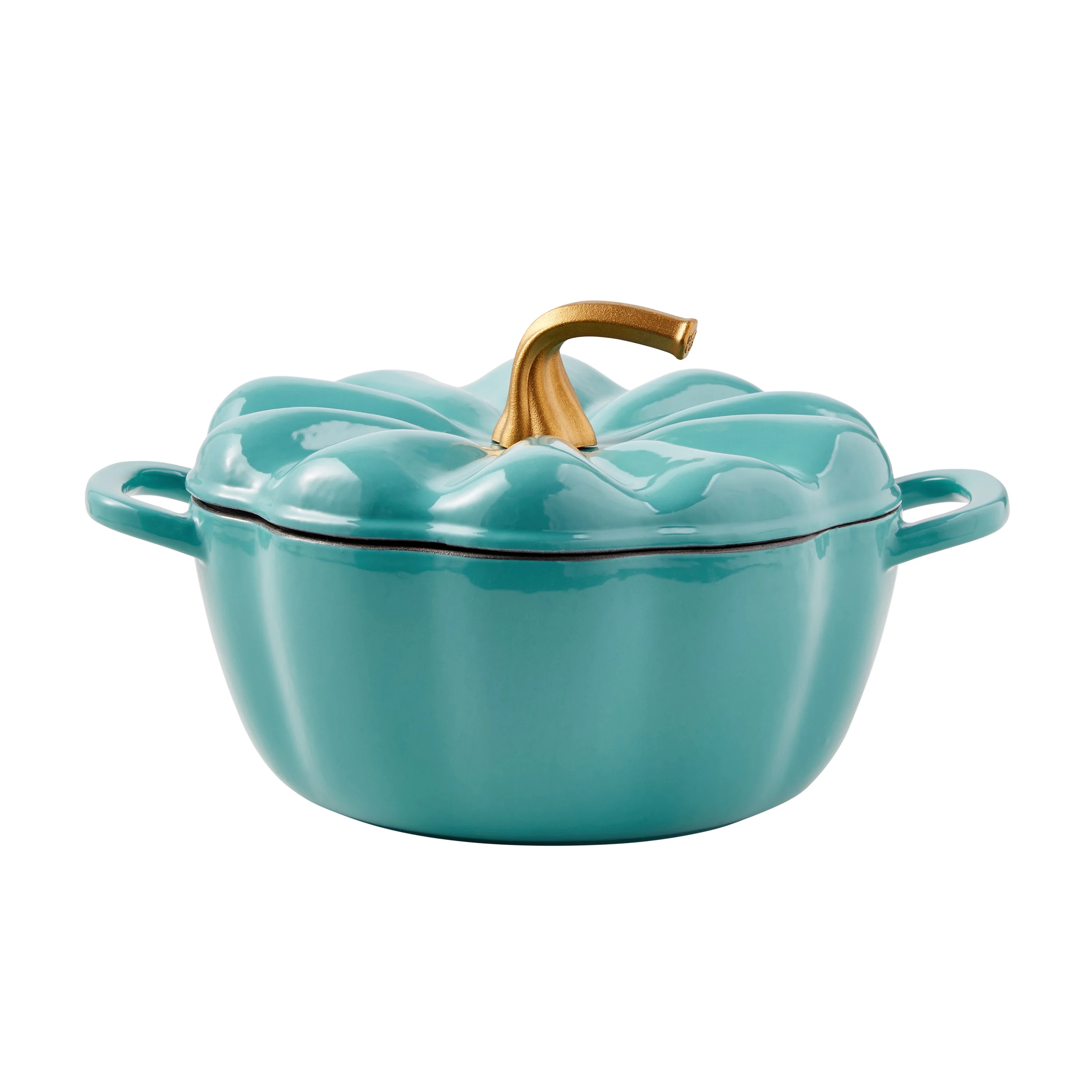 The Pioneer Woman 3.5-Quart Enamel-on-Cast Iron Pumpkin Dutch Oven, Teal | Walmart (US)