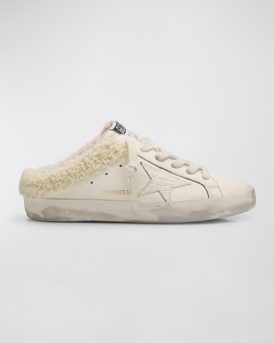 Golden Goose Super Star Lamb Shearling Fur Sabot Sneakers | Neiman Marcus