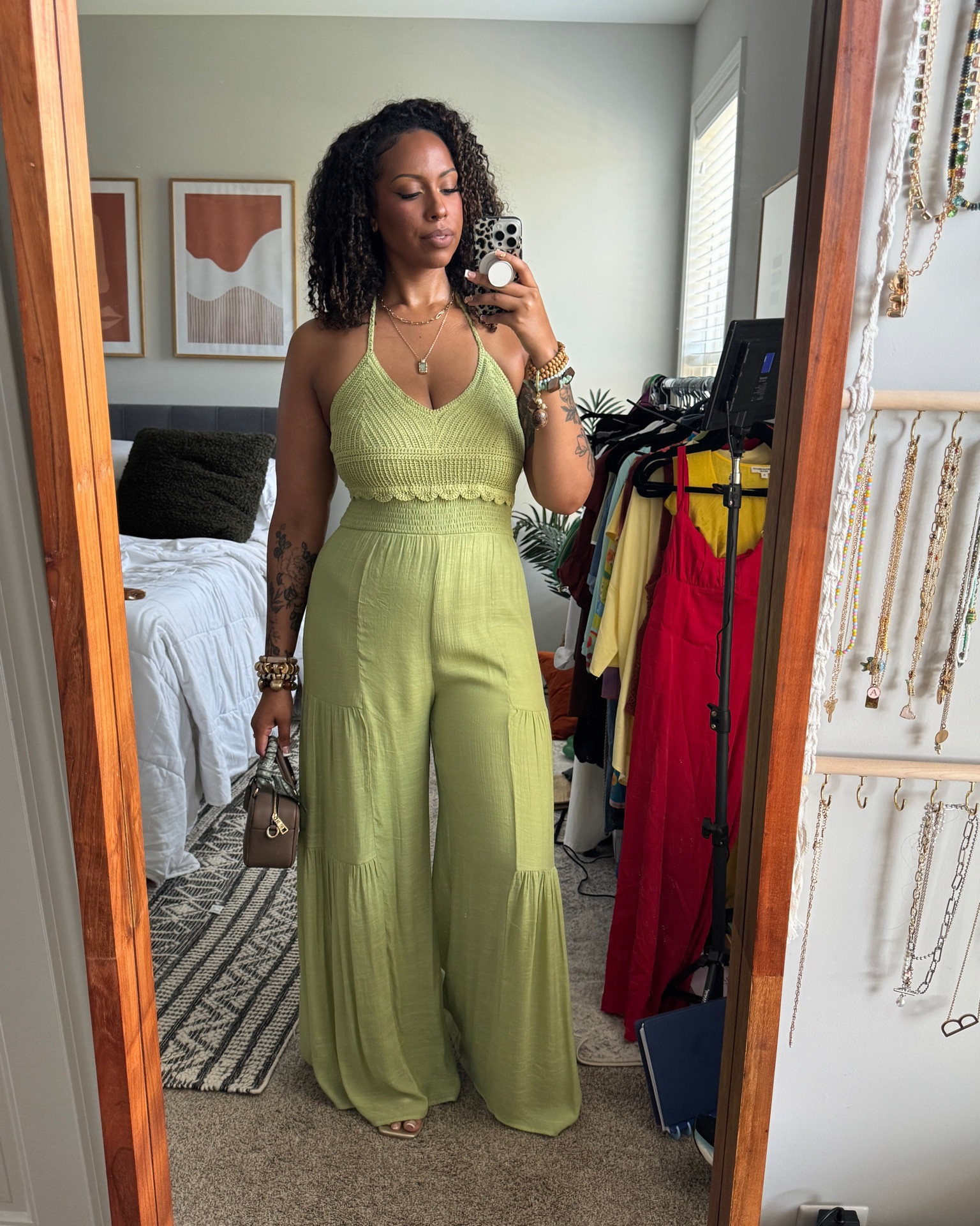 Tall girl friendly jumpsuit from Fashion Nova. I’m 6’0 190-195 34”-35” inseam. They drag the floor 🙌🏾 I’m wearing a large. 

I can’t link the exact one because they aren’t on LTK 🙄 the jumpsuit is called Malta Vacay Jumpsuit in Green. 

Alternatives will be linked

#LTKTall #LTKMidsize #LTKootd