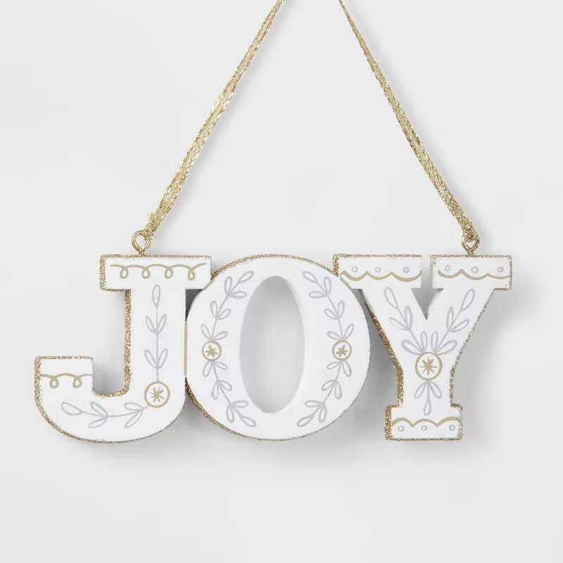 Wood 'Joy' Christmas Tree Ornament White - Wondershop™ | Target