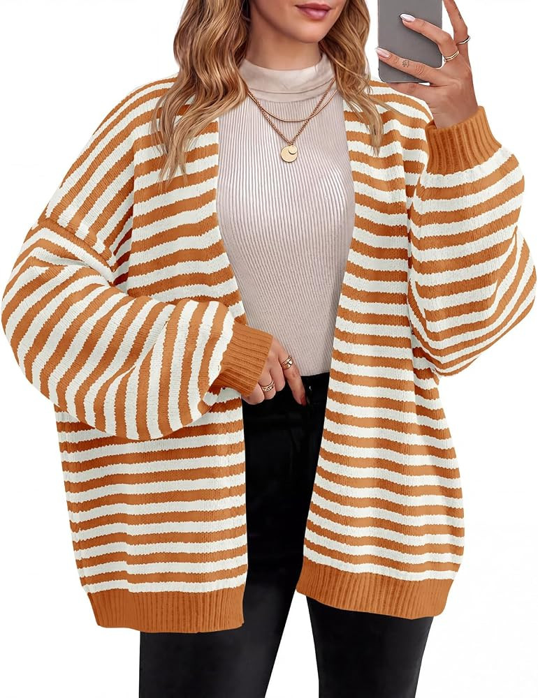 Saodimallsu Womens Oversized Open Front Cardigan Sweaters | Amazon (US)
