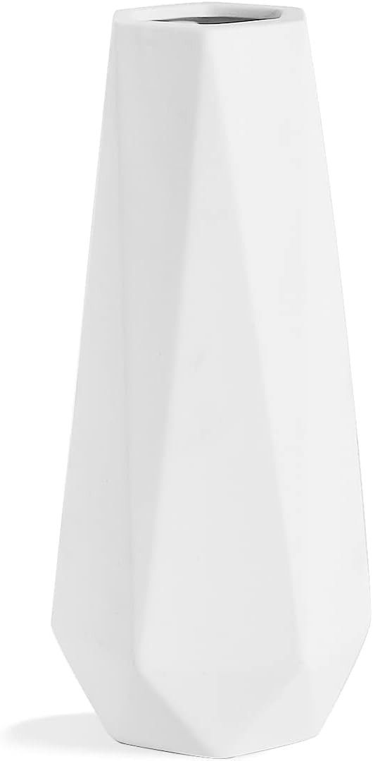 N/C CERANEE Geometric Ceramic Flower Vase for Modern Home Decoration, Frosted Porcelain Floral Va... | Amazon (US)