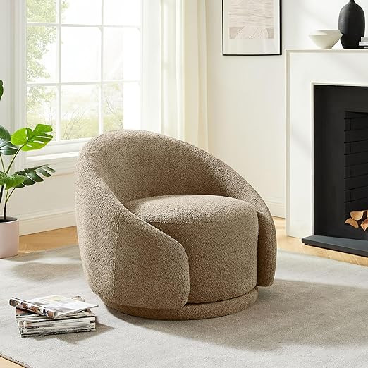 VANOMi Swivel Barrel Chair, Upholstered Modern Round Accent Arm Chairs, 360° Swivel Single Sofa ... | Amazon (US)