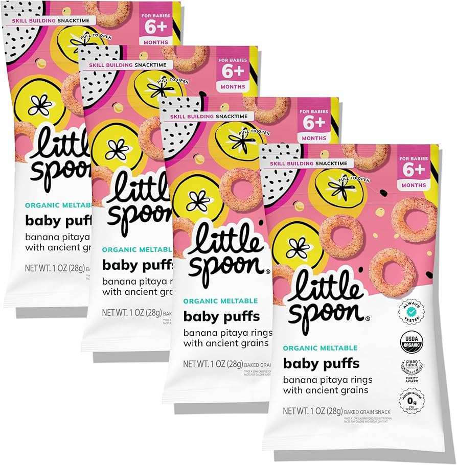 Little Spoon Banana Pitaya Meltable Baby Puffs, Organic Corn Quinoa Sorghum, No Rice, No Added Su... | Amazon (US)