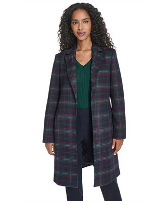 Tommy Hilfiger Women's Windowpane Open Front Topper Jacket - Macy's | Macy's