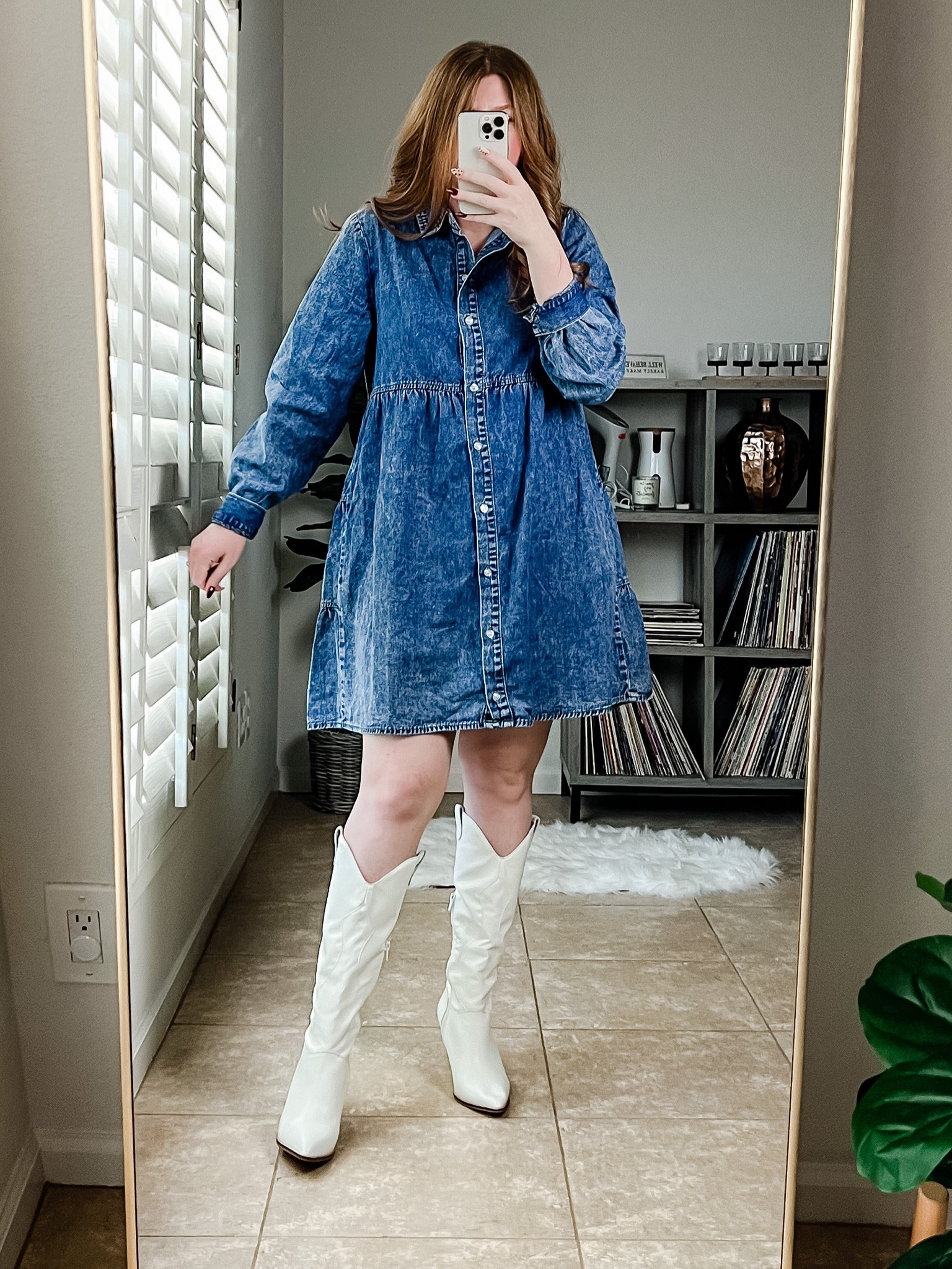 Fall outfit. Denim dress from amazon wearing size medium. Fall dress. 

#LTKunder50 #LTKSeasonal #LTKstyletip