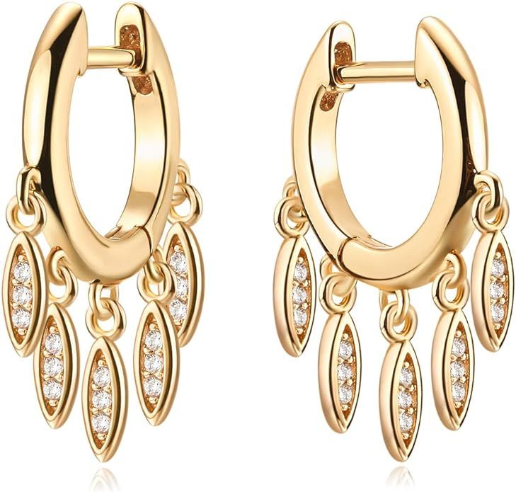 MYEARS Women Huggie Hoop Earrings Gold Ear Stud Cuff 14K Gold Filled Small Boho Beach Simple Deli... | Amazon (US)