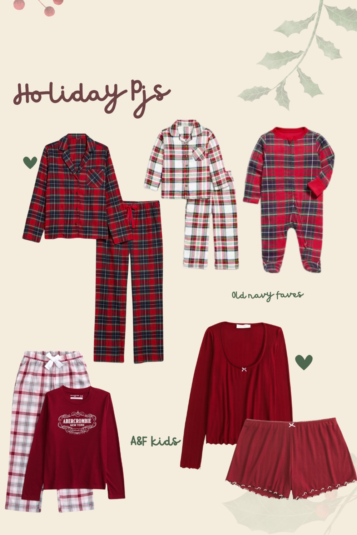 Holiday pjs for you, your partner, baby & kids! I think old navy and Abercrombie has the cutest and softest pjs!

#LTKSeasonal #LTKGiftGuide #LTKHoliday