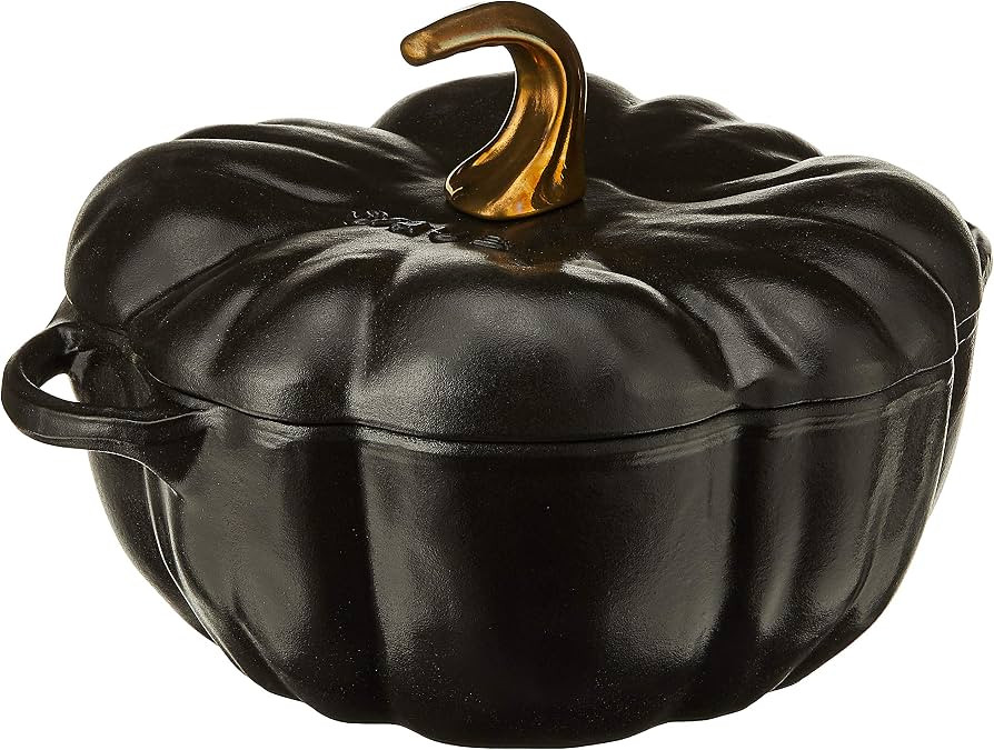 Staub Cast Iron 3.5-qt Pumpkin Cocotte - Matte Black | Amazon (US)