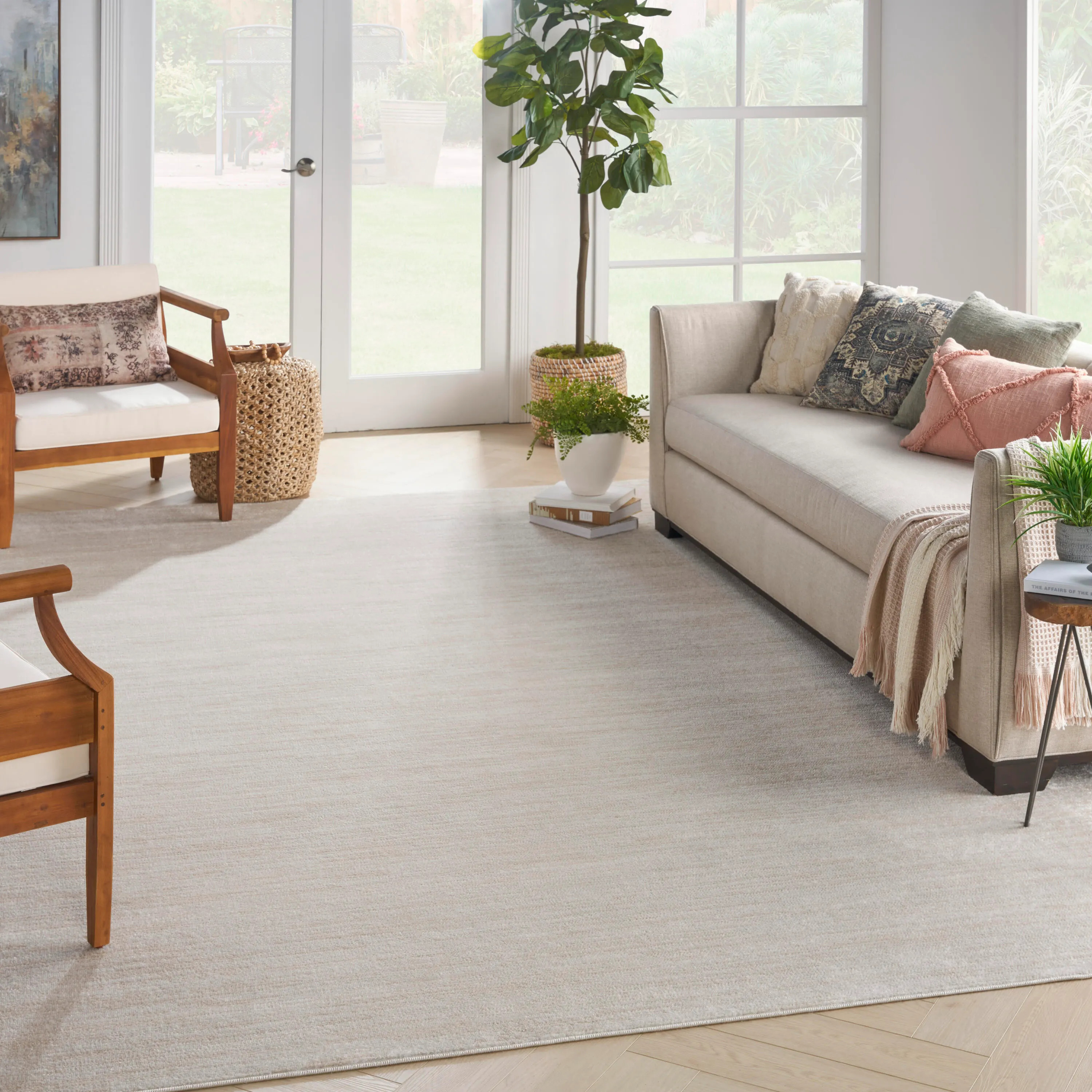 Nourison Home Outdoor Essentials 9' x 12' Area Rug, Ivory/Beige | Ashley