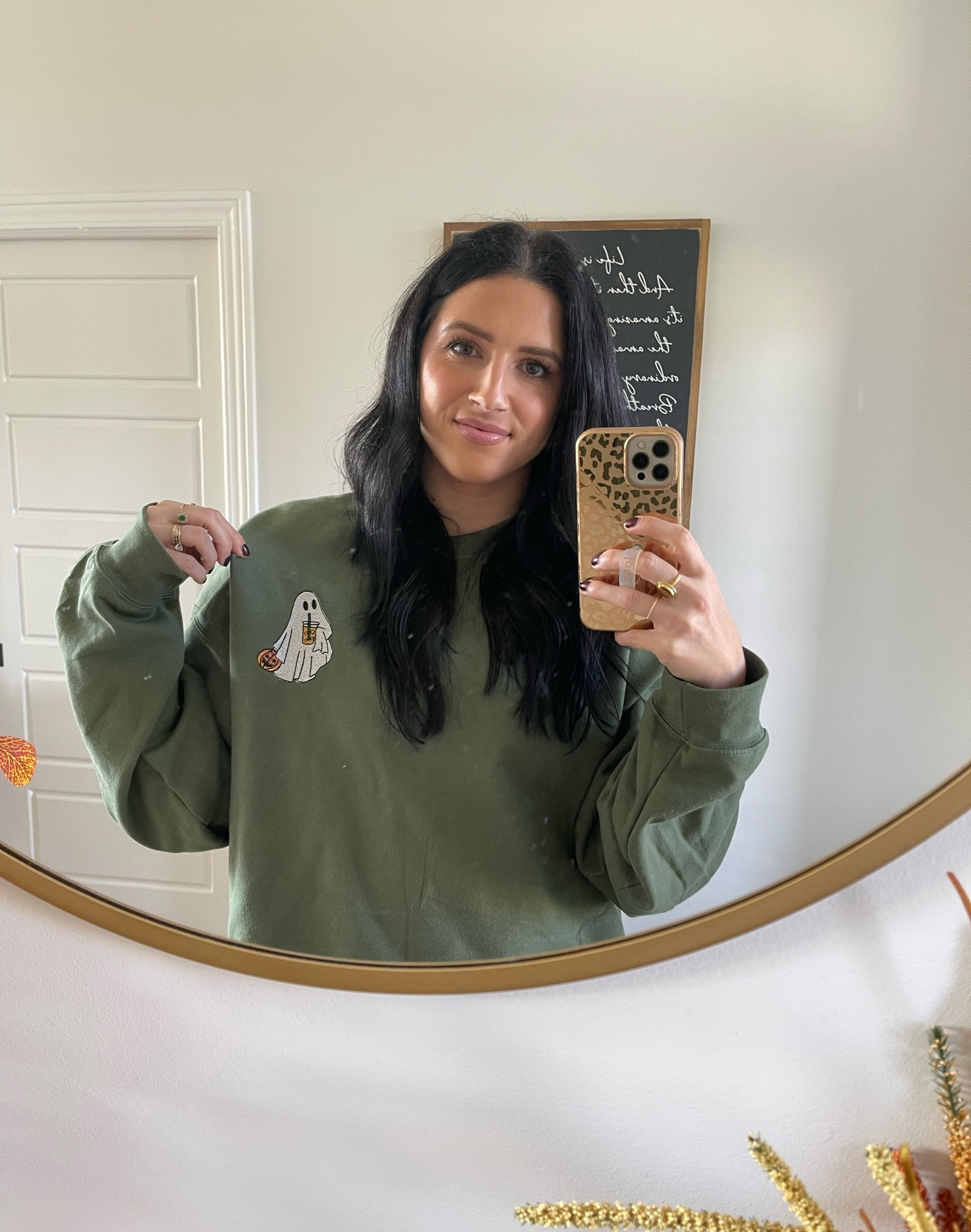 will be wearing this cute ghost sweatshirt on repeat all fall. color is military green. #etsyfind 

#LTKHalloween #LTKSeasonal #LTKfindsunder50