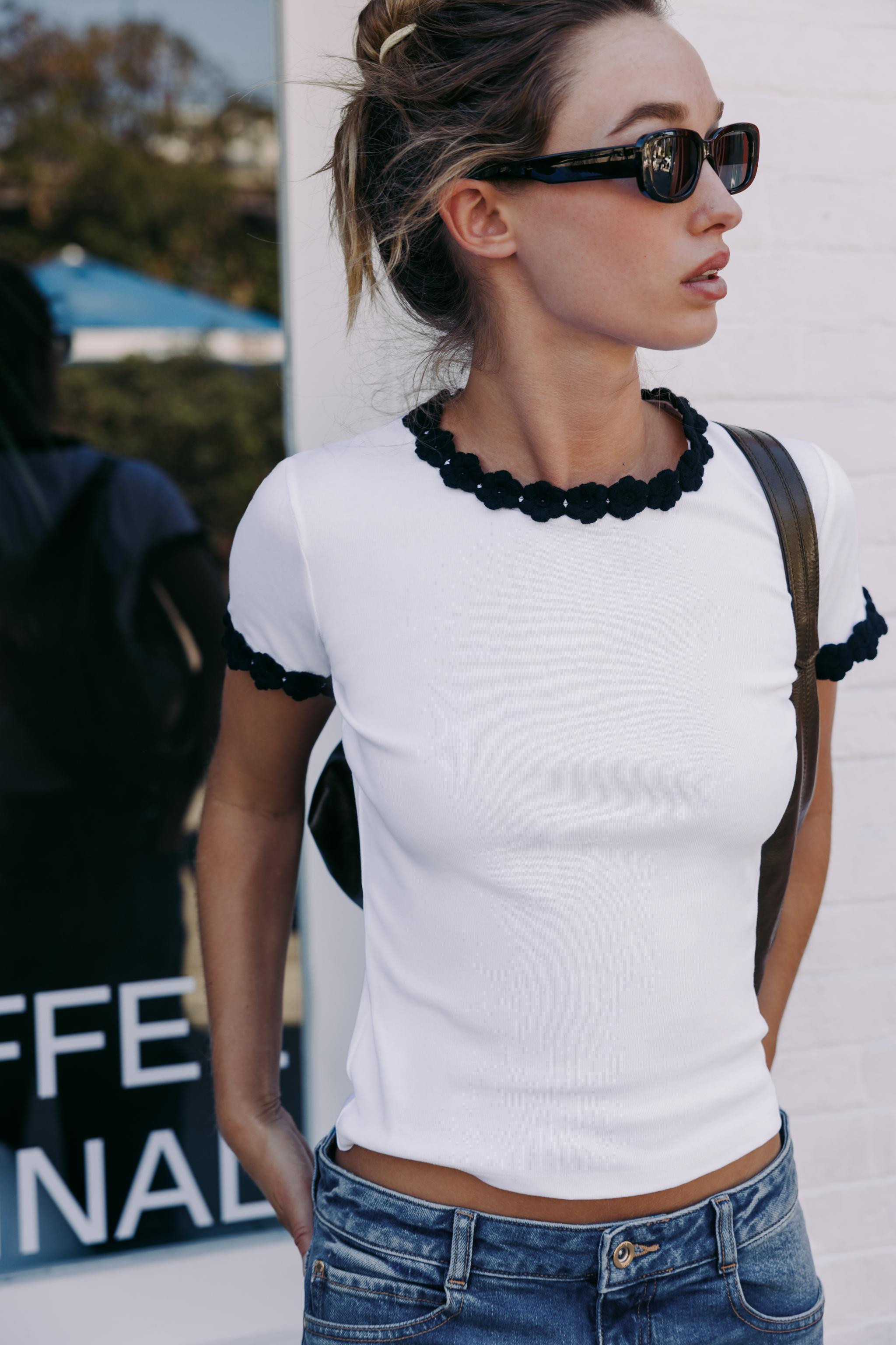 FLOWER TRIM T-SHIRT | Zara US