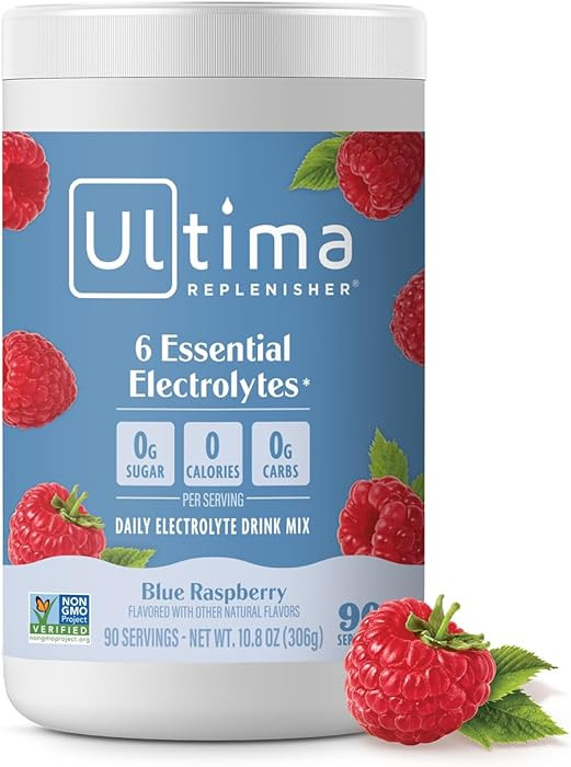 Ultima Replenisher Daily Electrolyte Powder Drink Mix – Sugar Free – Blue Raspberry, 90 Servi... | Amazon (US)