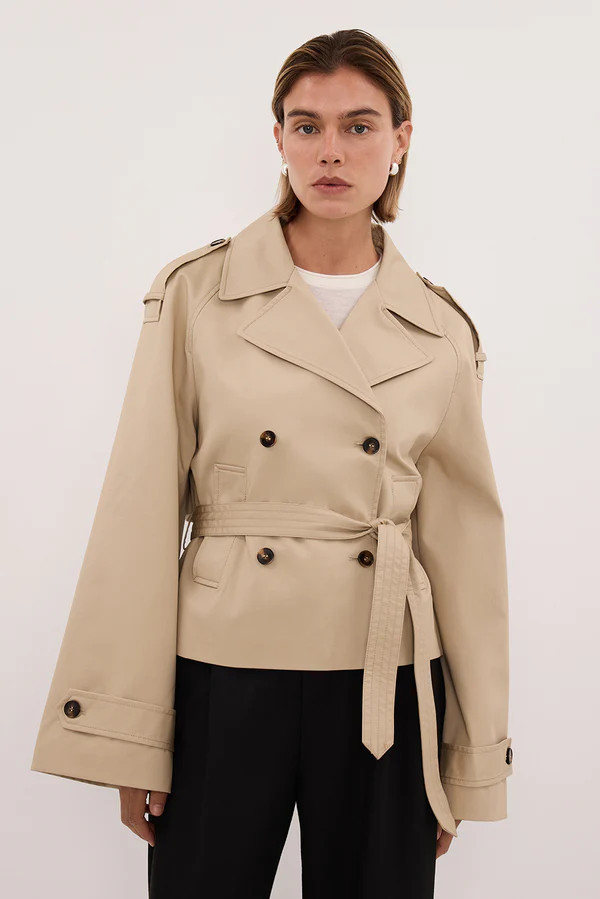 GABRIEL NATURAL CROPPED TRENCH COAT | DISSH