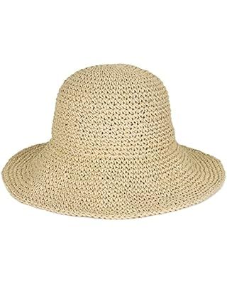 Womens Straw Hat Wide Brim Crotchet Straw Bucket Sun Hat Packable Floppy Beach Hats for Women Sum... | Amazon (US)